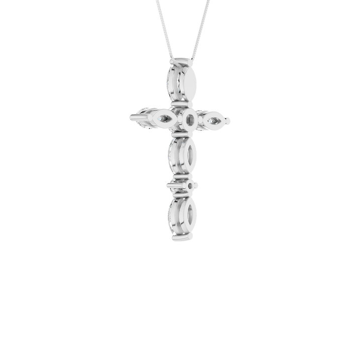Cross Pendant (Marquise, Round) in 14K White Gold – Silvadi Jewelry Aurora CO