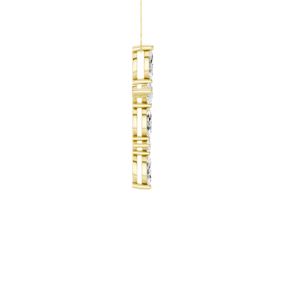 Cross Pendant (Marquise, Round) in 14K Yellow Gold – Silvadi Jewelry Aurora CO