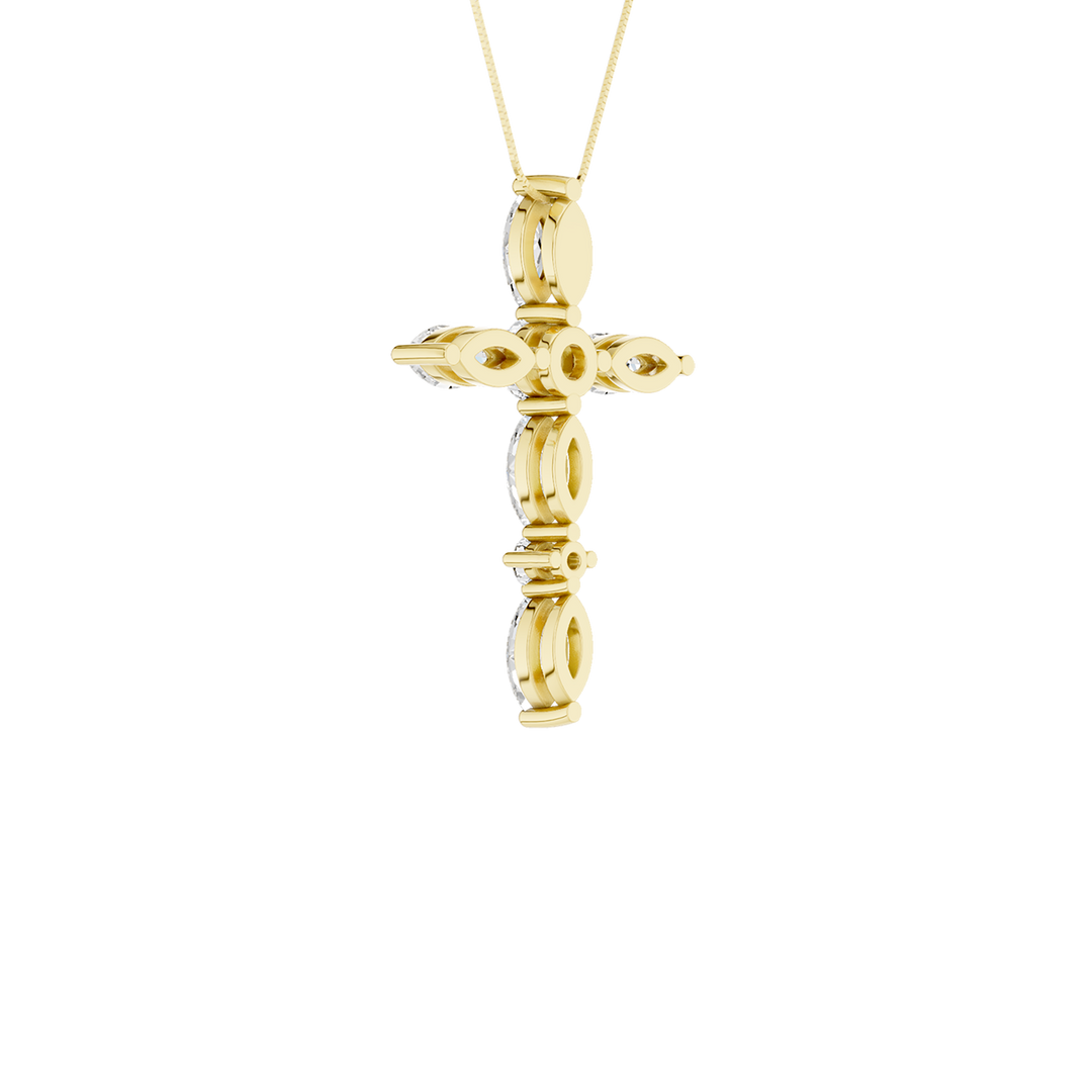 Cross Pendant (Marquise, Round) in 14K Yellow Gold – Silvadi Jewelry Aurora CO