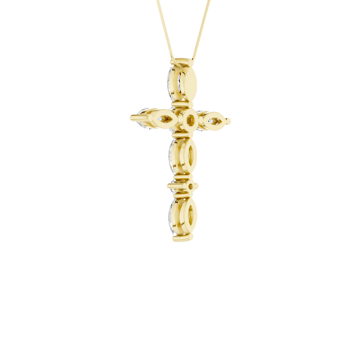 Cross Pendant (Marquise, Round) in 14K Yellow Gold – Silvadi Jewelry Aurora CO