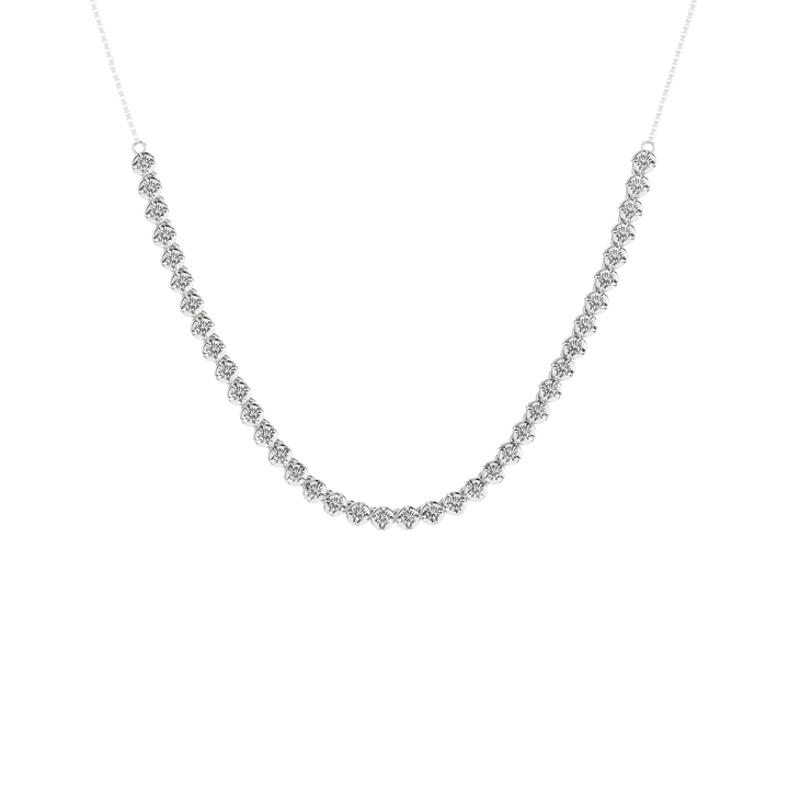 Diamond Half-Tennis Necklace (Round) in 14K White Gold – Silvadi Jewelry Aurora CO