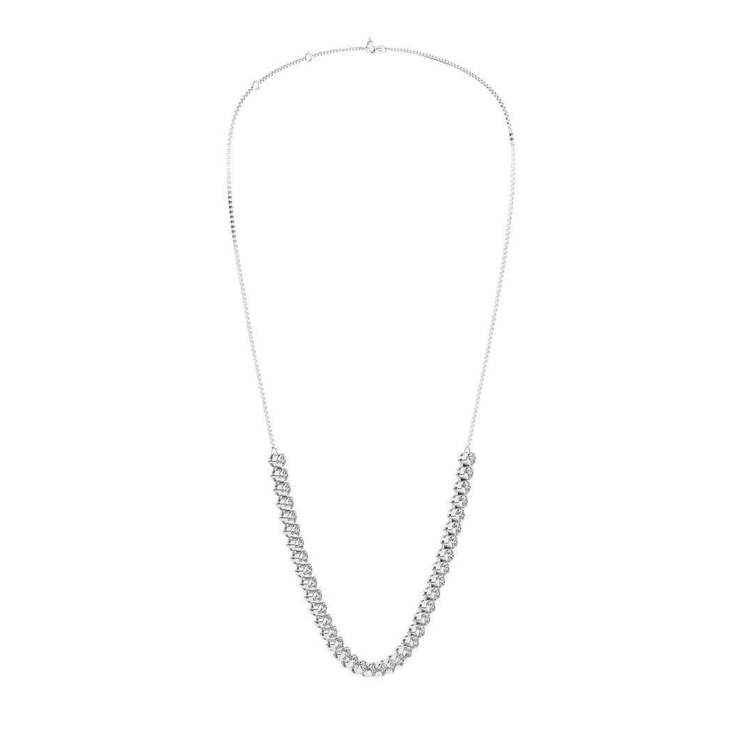 Diamond Half-Tennis Necklace (Round) in 14K White Gold – Silvadi Jewelry Aurora CO