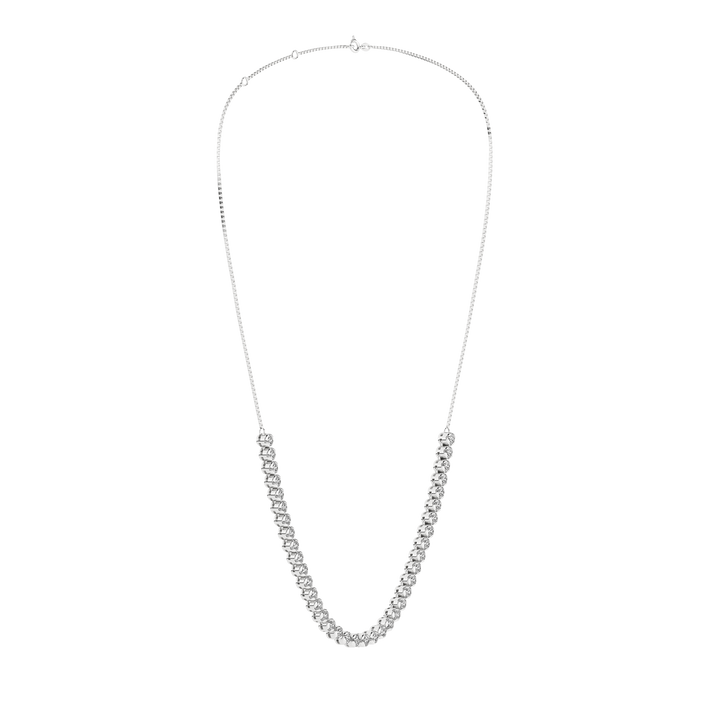 Diamond Half-Tennis Necklace (Round) in 14K White Gold – Silvadi Jewelry Aurora CO