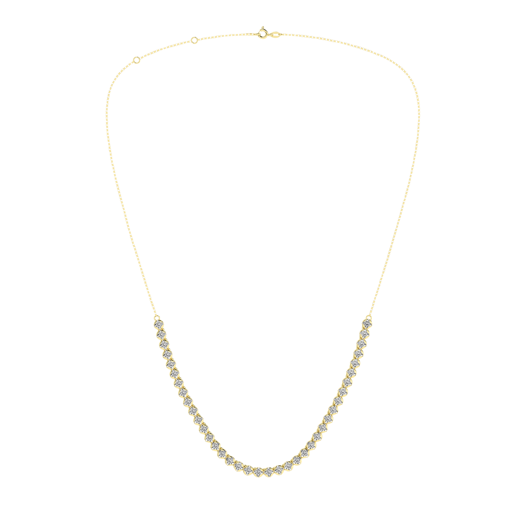 Diamond Half-Tennis Necklace (Round) in 14K Yellow Gold – Silvadi Jewelry Aurora CO