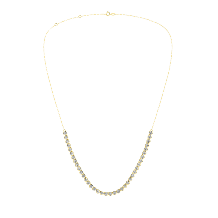 Diamond Half-Tennis Necklace (Round) in 14K Yellow Gold – Silvadi Jewelry Aurora CO