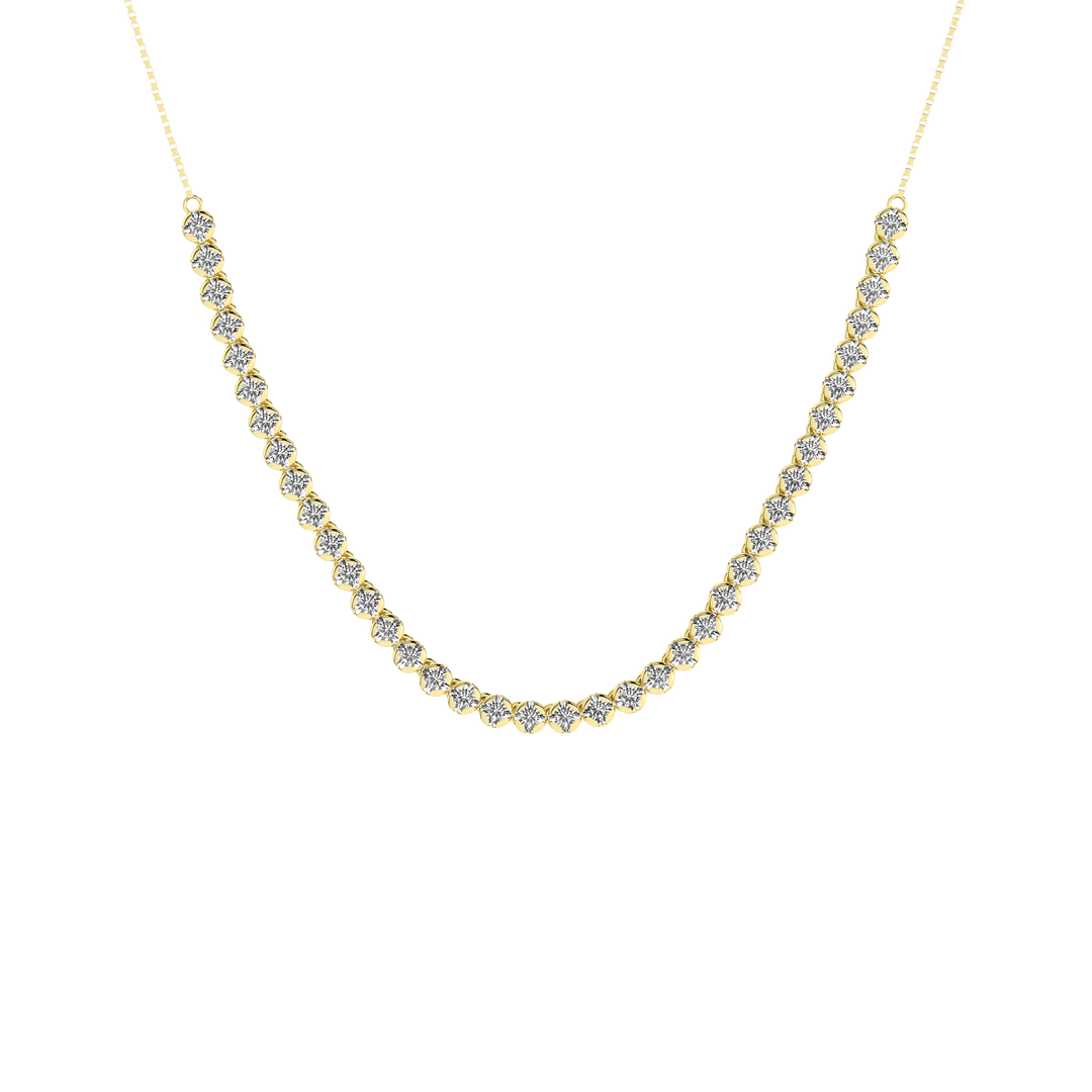 Diamond Half-Tennis Necklace (Round) in 14K Yellow Gold – Silvadi Jewelry Aurora CO