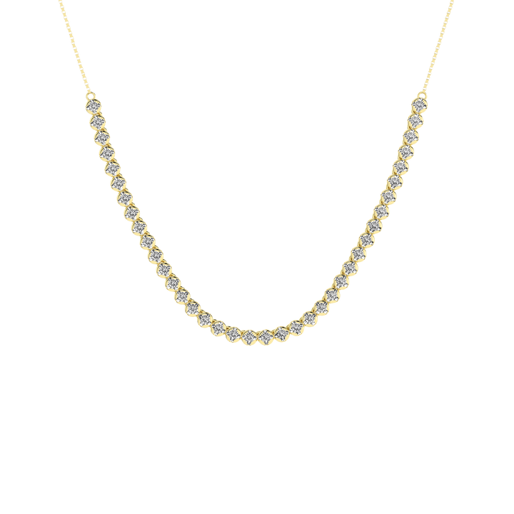 Diamond Half-Tennis Necklace (Round) in 14K Yellow Gold – Silvadi Jewelry Aurora CO