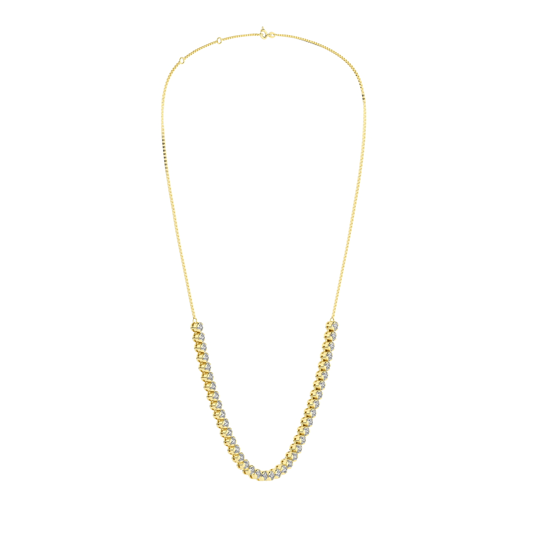 Diamond Half-Tennis Necklace (Round) in 14K Yellow Gold – Silvadi Jewelry Aurora CO