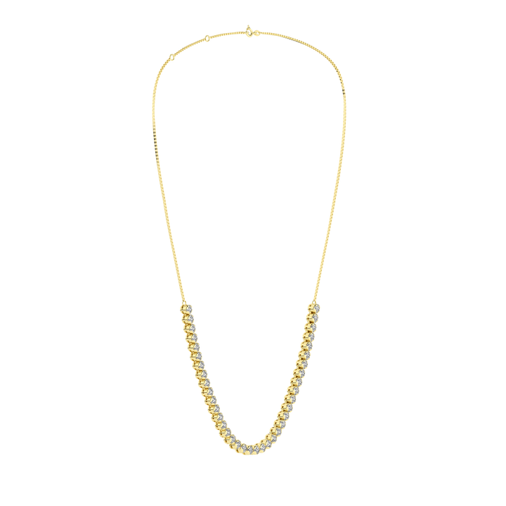 Diamond Half-Tennis Necklace (Round) in 14K Yellow Gold – Silvadi Jewelry Aurora CO