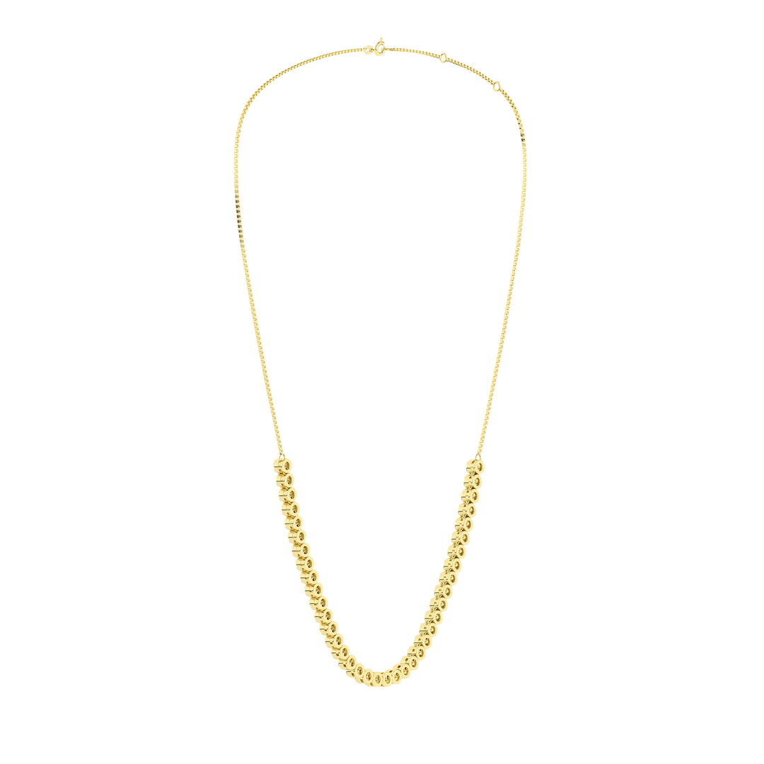 Diamond Half-Tennis Necklace (Round) in 14K Yellow Gold – Silvadi Jewelry Aurora CO