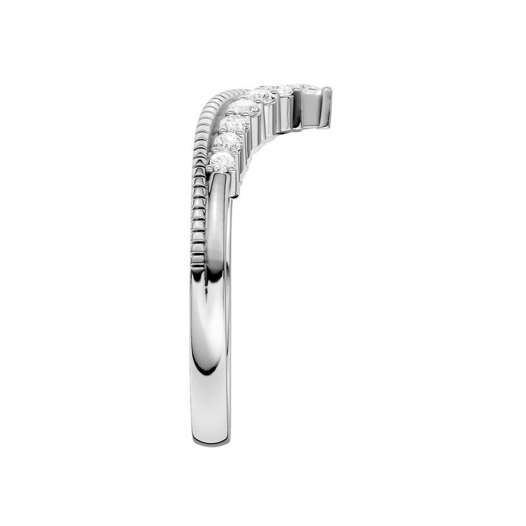 Diamond Milgrain Chevron Band (Princess, Round) in 14K White Gold – Silvadi Jewelry Aurora CO