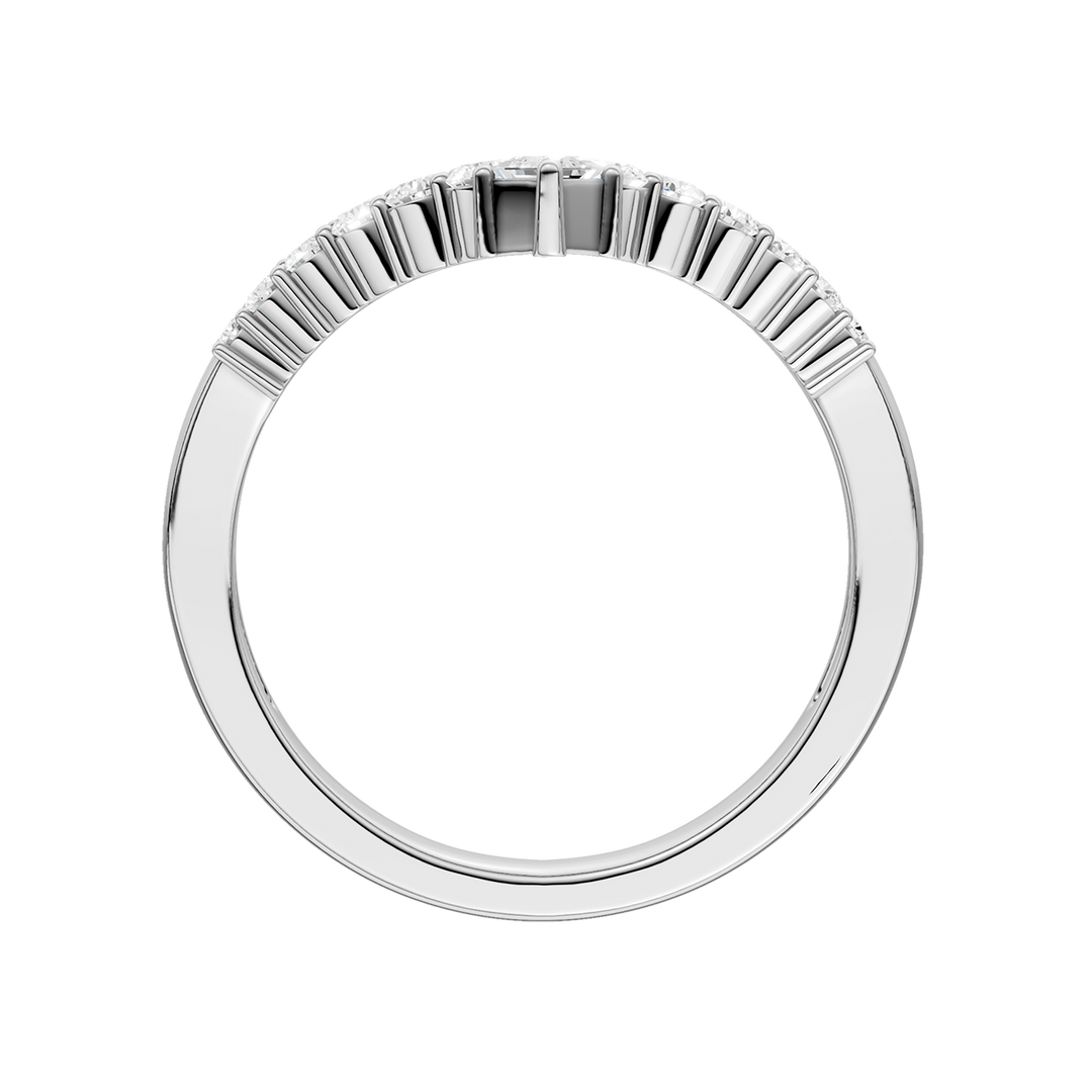 Diamond Milgrain Chevron Band (Princess, Round) in 14K White Gold – Silvadi Jewelry Aurora CO