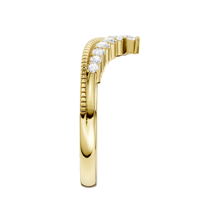 Diamond Milgrain Chevron Band (Princess, Round) in 14K Yellow Gold – Silvadi Jewelry Aurora CO
