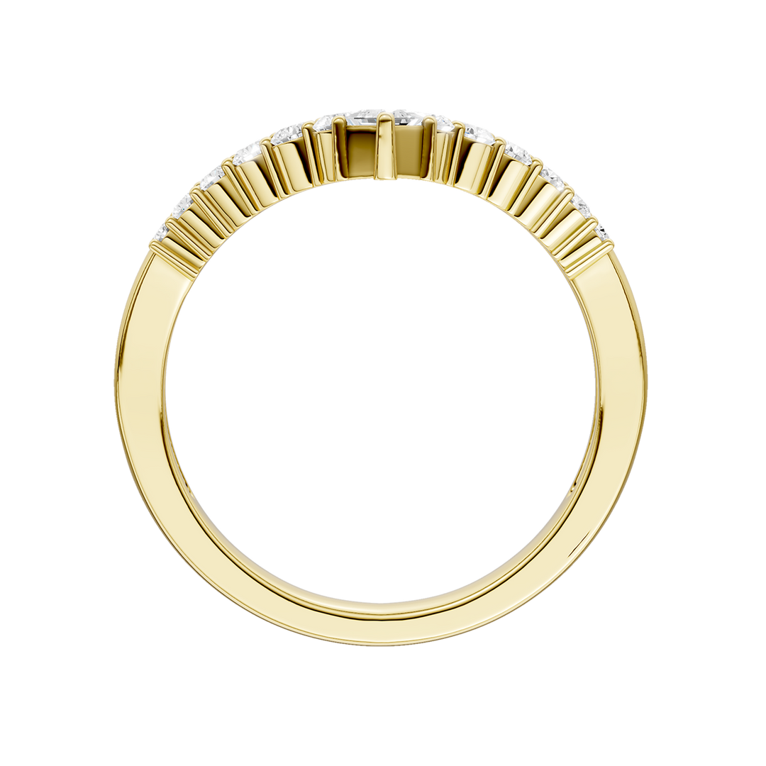 Diamond Milgrain Chevron Band (Princess, Round) in 14K Yellow Gold – Silvadi Jewelry Aurora CO
