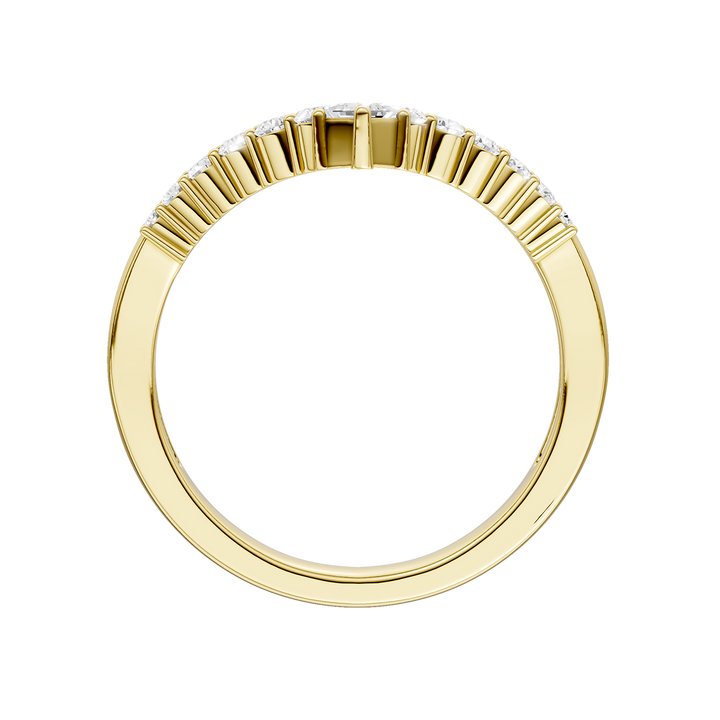 Diamond Milgrain Chevron Band (Princess, Round) in 14K Yellow Gold – Silvadi Jewelry Aurora CO