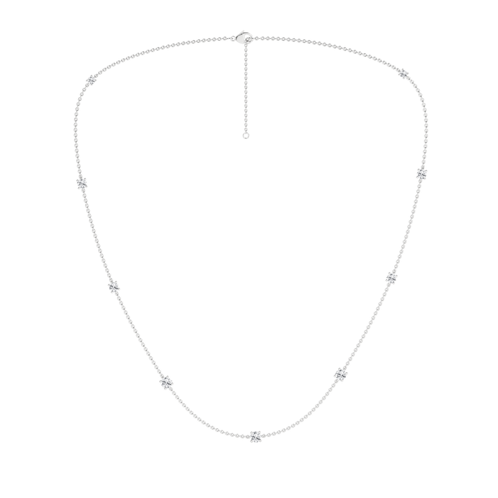 Diamond Station Necklace (Round) in 14K White Gold – Silvadi Jewelry Aurora CO