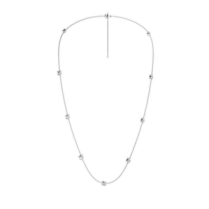 Diamond Station Necklace (Round) in 14K White Gold – Silvadi Jewelry Aurora CO