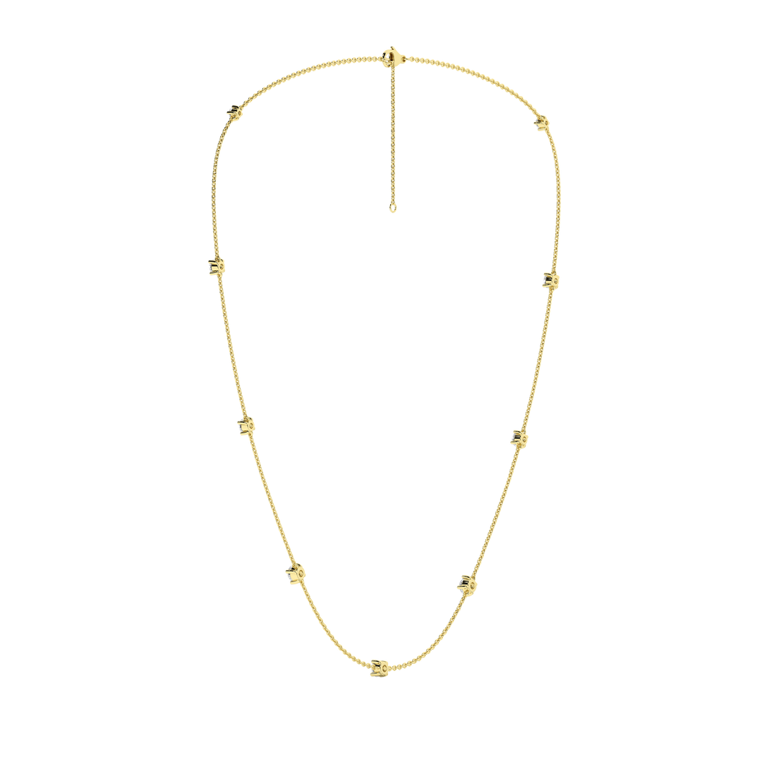 Diamond Station Necklace (Round) in 14K Yellow Gold – Silvadi Jewelry Aurora CO