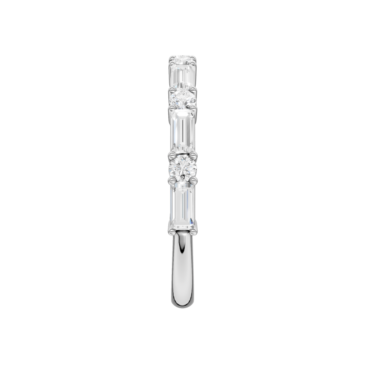 Diamond Wedding Band (Round, Baguette) in 14K White Gold – Silvadi Jewelry Aurora CO