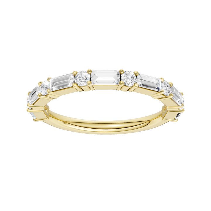 Diamond Wedding Band (Round, Baguette) in 14K Yellow Gold – Silvadi Jewelry Aurora CO