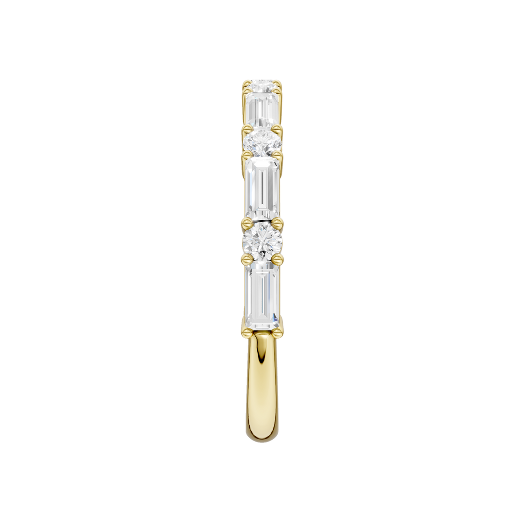 Diamond Wedding Band (Round, Baguette) in 14K Yellow Gold – Silvadi Jewelry Aurora CO