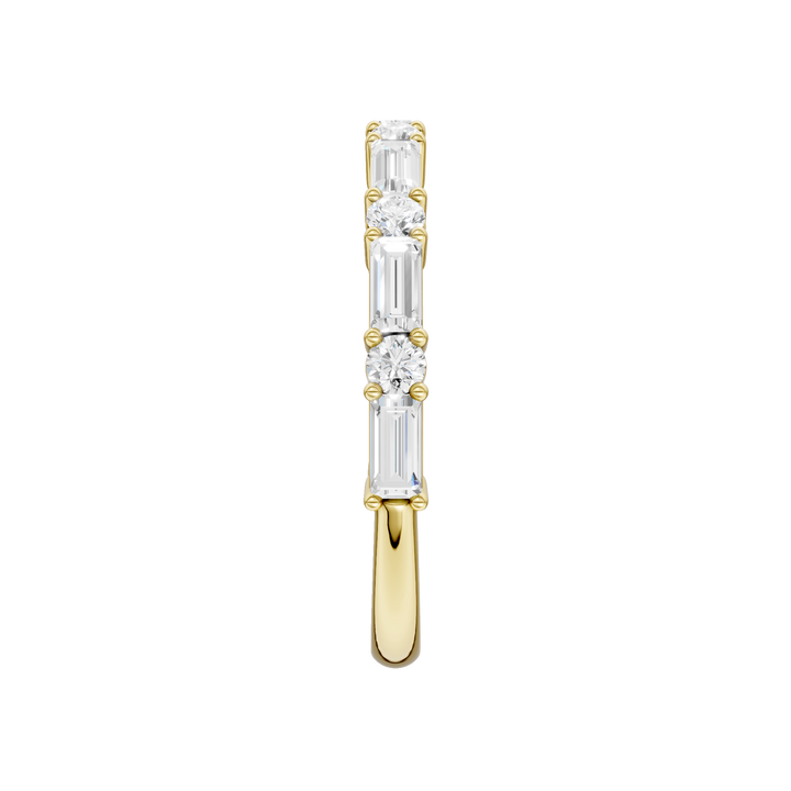 Diamond Wedding Band (Round, Baguette) in 14K Yellow Gold – Silvadi Jewelry Aurora CO