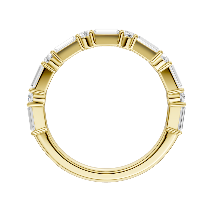 Diamond Wedding Band (Round, Baguette) in 14K Yellow Gold – Silvadi Jewelry Aurora CO