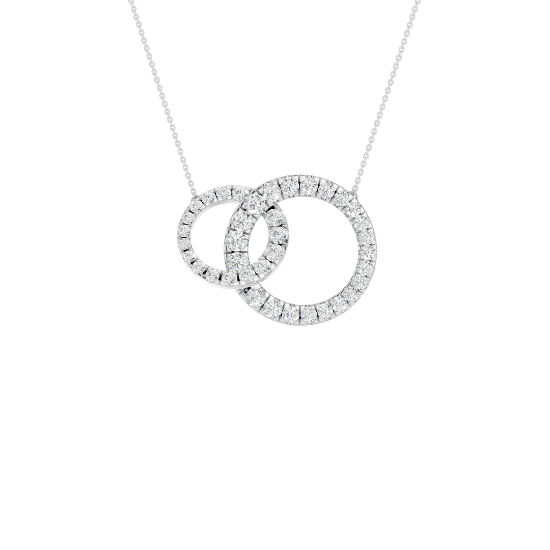 Double Diamond Interlink Circle Pendant (Round) in 14K White Gold – Silvadi Jewelry Aurora CO