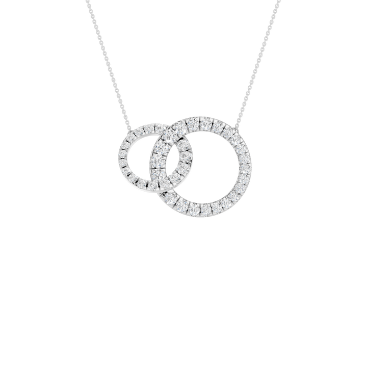 Double Diamond Interlink Circle Pendant (Round) in 14K White Gold – Silvadi Jewelry Aurora CO