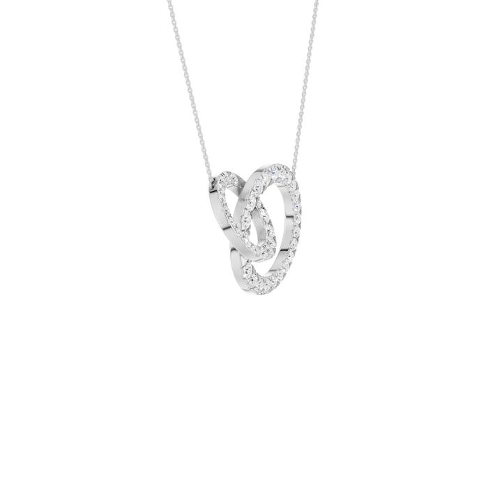 Double Diamond Interlink Circle Pendant (Round) in 14K White Gold – Silvadi Jewelry Aurora CO