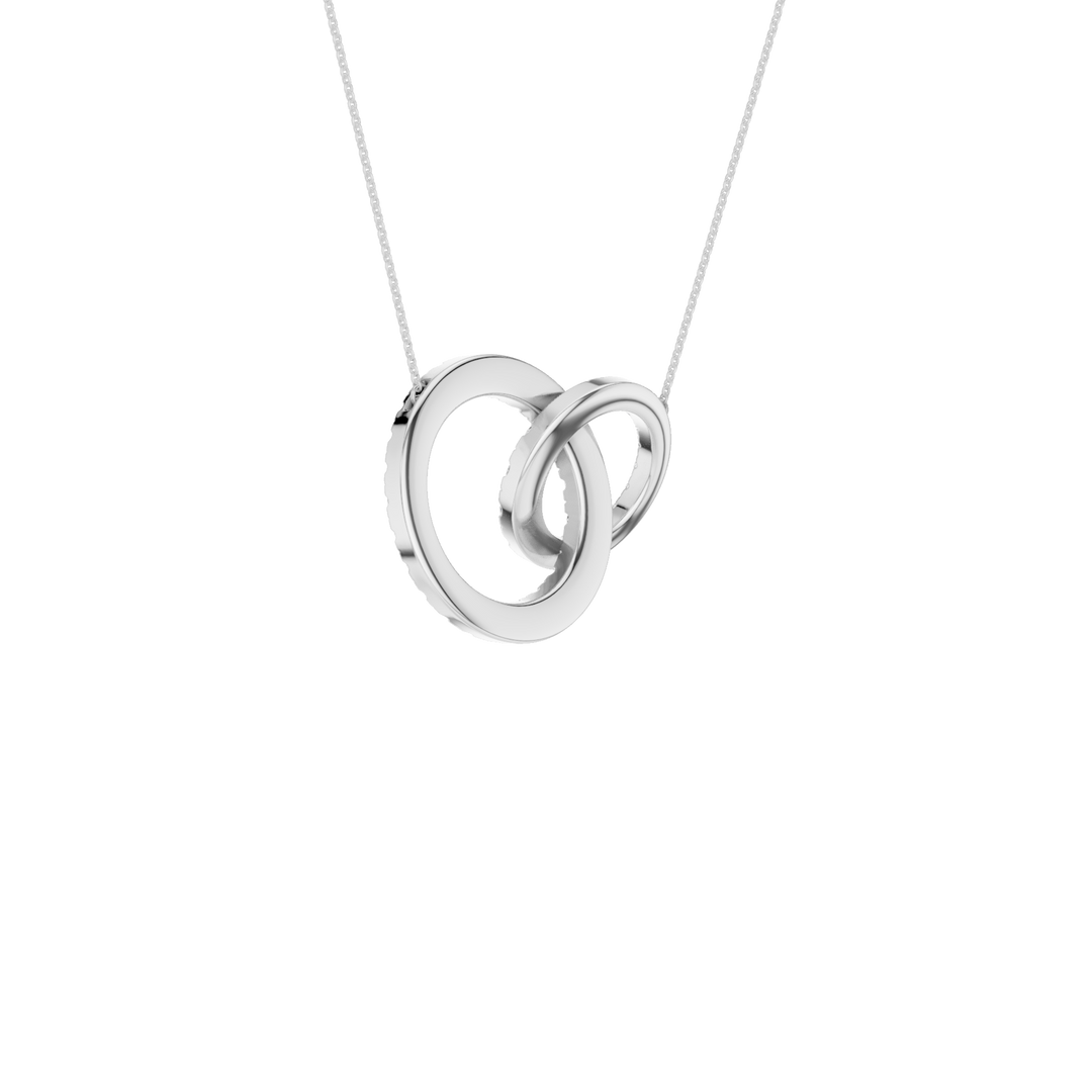Double Diamond Interlink Circle Pendant (Round) in 14K White Gold – Silvadi Jewelry Aurora CO