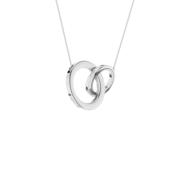 Double Diamond Interlink Circle Pendant (Round) in 14K White Gold – Silvadi Jewelry Aurora CO
