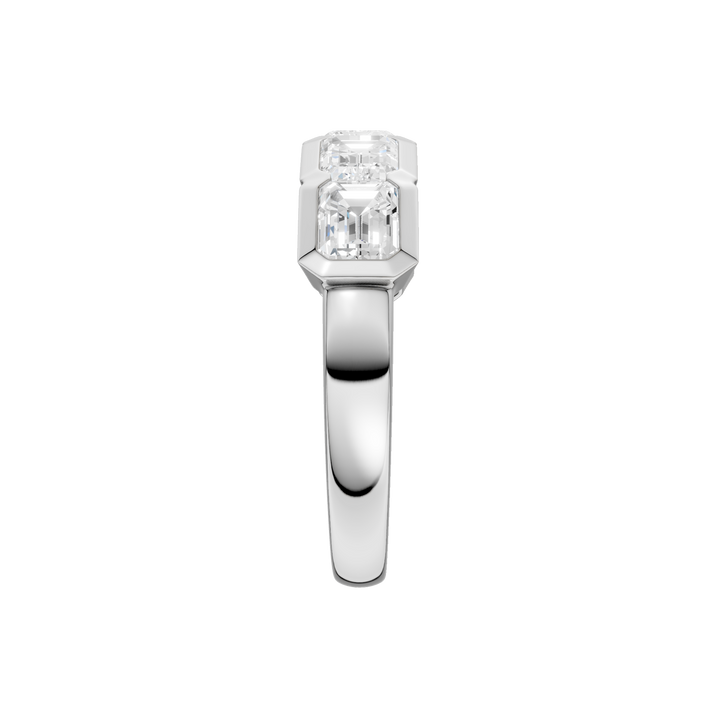 East West Bezel Set Ring (Emerald) in 14K White Gold – Silvadi Jewelry Aurora CO