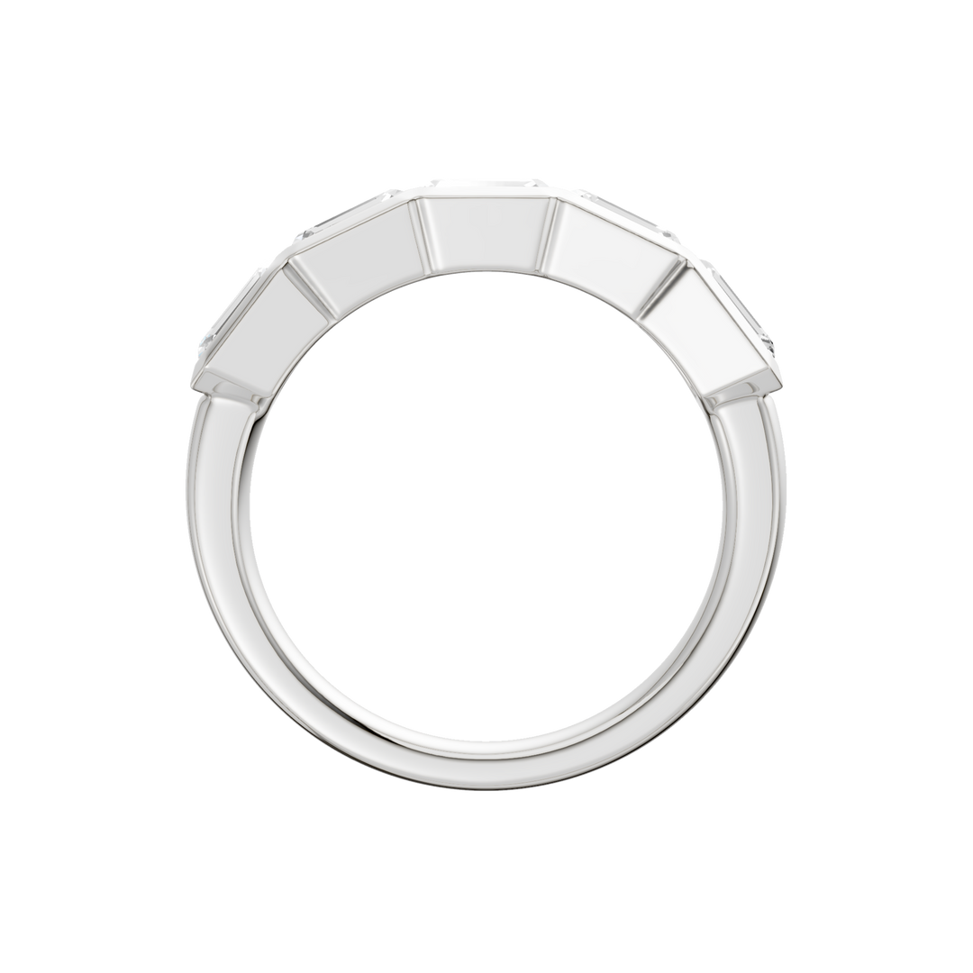 East West Bezel Set Ring (Emerald) in 14K White Gold – Silvadi Jewelry Aurora CO