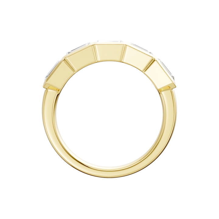 East West Bezel Set Ring (Emerald) in 14K Yellow Gold – Silvadi Jewelry Aurora CO