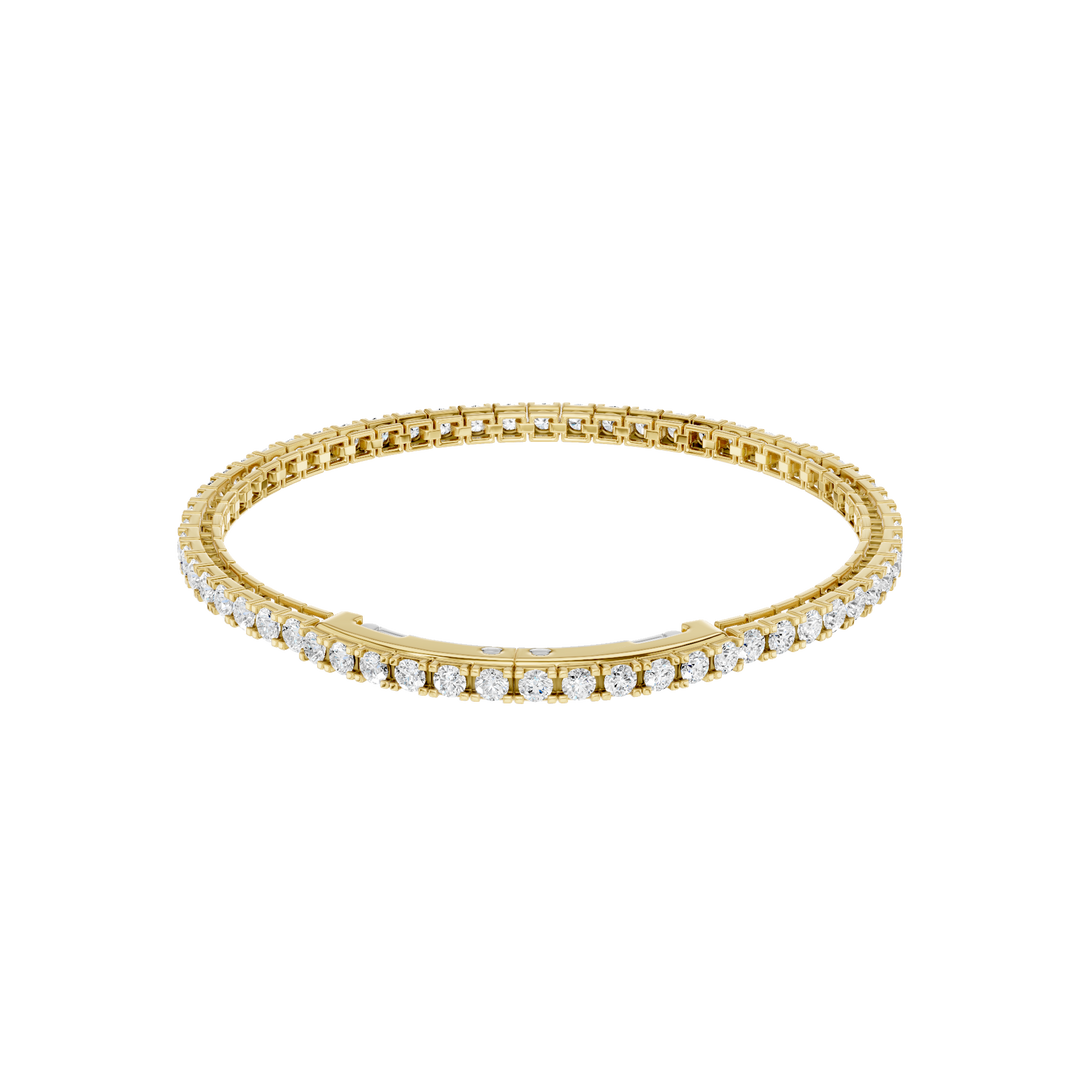 Eternity Tennis Bracelet (Round) in 14K Yellow Gold – Silvadi Jewelry Aurora CO