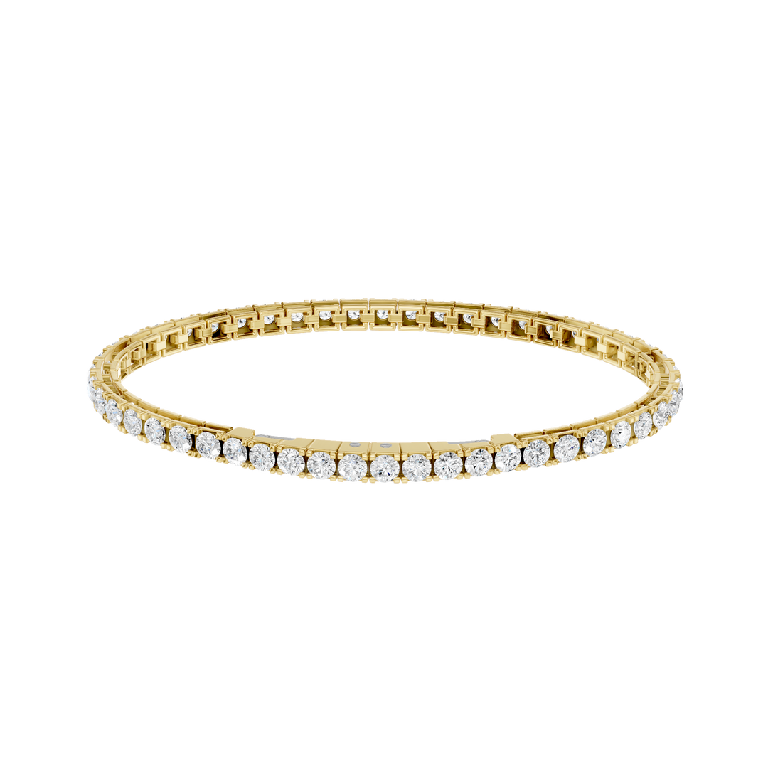 Eternity Tennis Bracelet (Round) in 14K Yellow Gold – Silvadi Jewelry Aurora CO