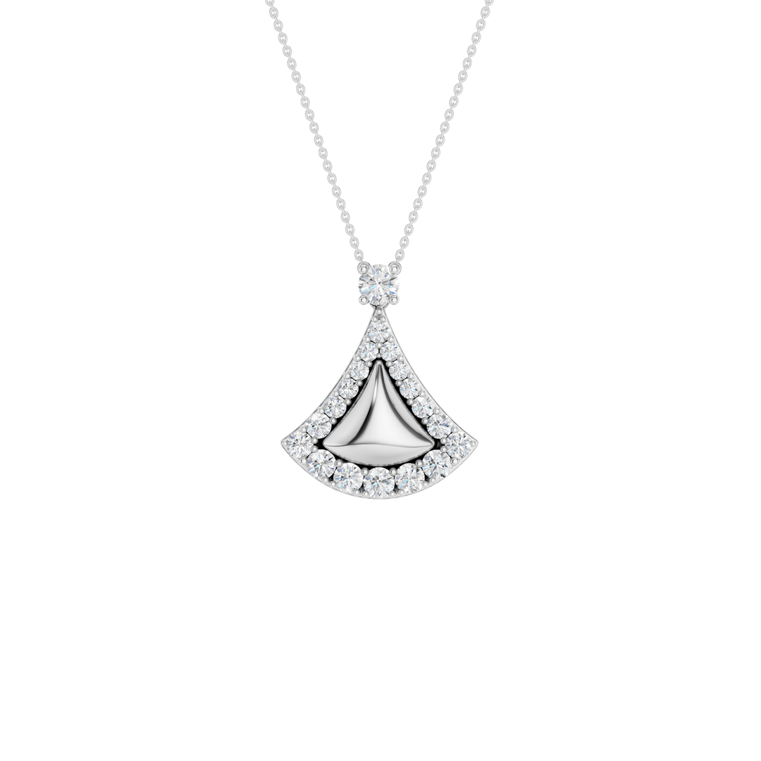 Fan Motif Pendant (Round) in 14K White Gold – Silvadi Jewelry Aurora CO