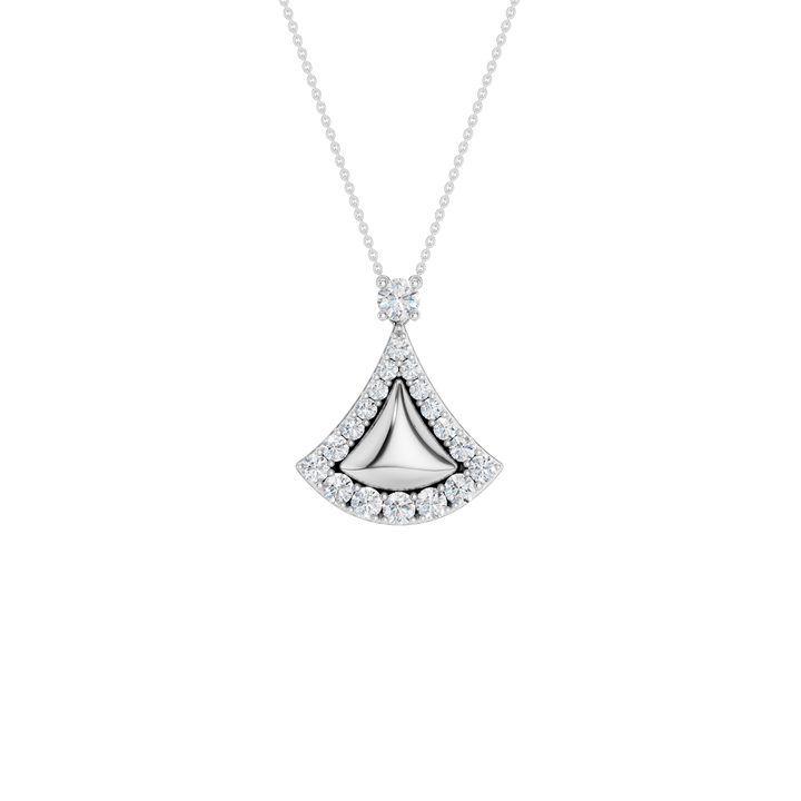 Fan Motif Pendant (Round) in 14K White Gold – Silvadi Jewelry Aurora CO