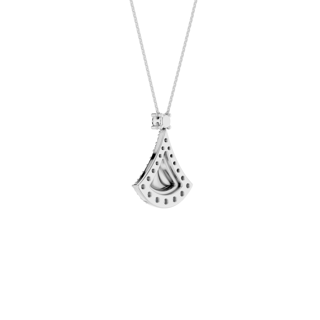 Fan Motif Pendant (Round) in 14K White Gold – Silvadi Jewelry Aurora CO