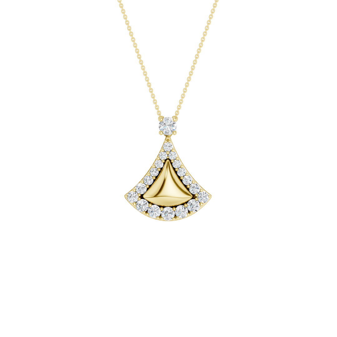 Fan Motif Pendant (Round) in 14K Yellow Gold – Silvadi Jewelry Aurora CO