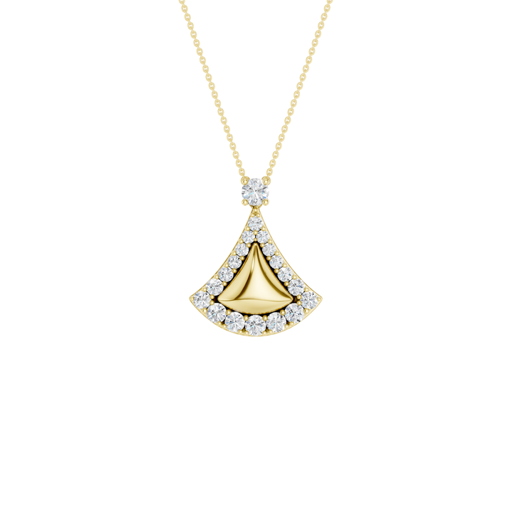 Fan Motif Pendant (Round) in 14K Yellow Gold – Silvadi Jewelry Aurora CO