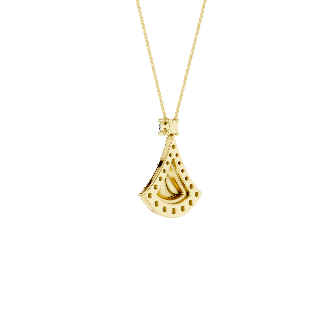 Fan Motif Pendant (Round) in 14K Yellow Gold – Silvadi Jewelry Aurora CO