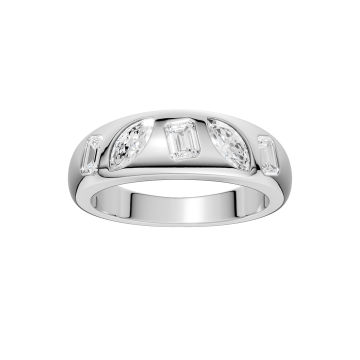 Fancy Shape Flush Set Diamond Ring (Emerald, Marquise) in 14K White Gold – Silvadi Jewelry Aurora CO