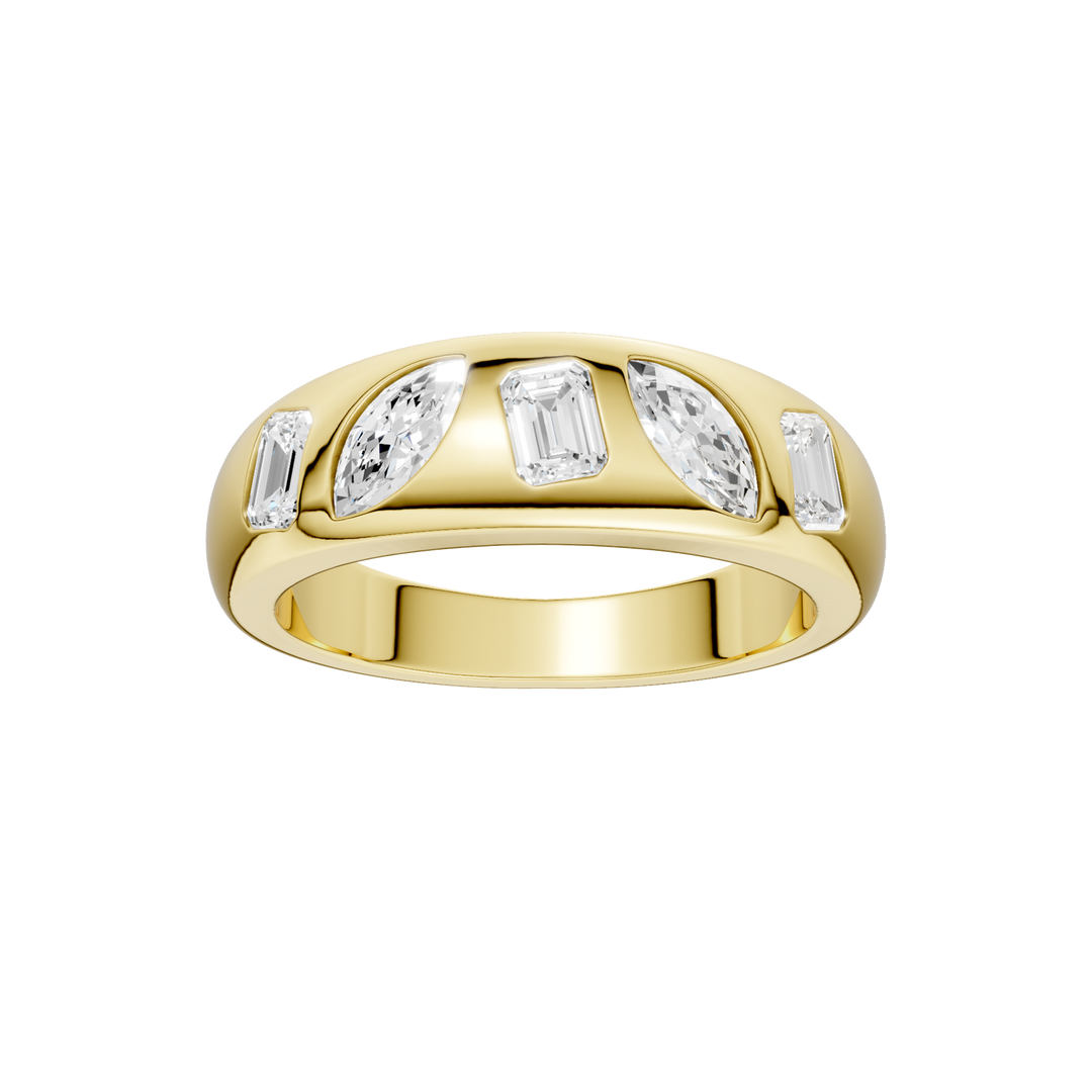 Fancy Shape Flush Set Diamond Ring (Emerald, Marquise) in 14K Yellow Gold – Silvadi Jewelry Aurora CO
