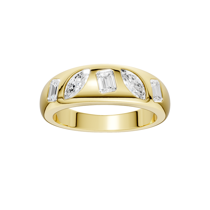 Fancy Shape Flush Set Diamond Ring (Emerald, Marquise) in 14K Yellow Gold – Silvadi Jewelry Aurora CO