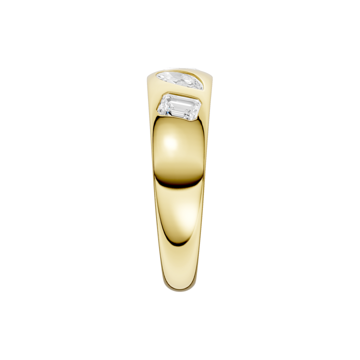 Fancy Shape Flush Set Diamond Ring (Emerald, Marquise) in 14K Yellow Gold – Silvadi Jewelry Aurora CO