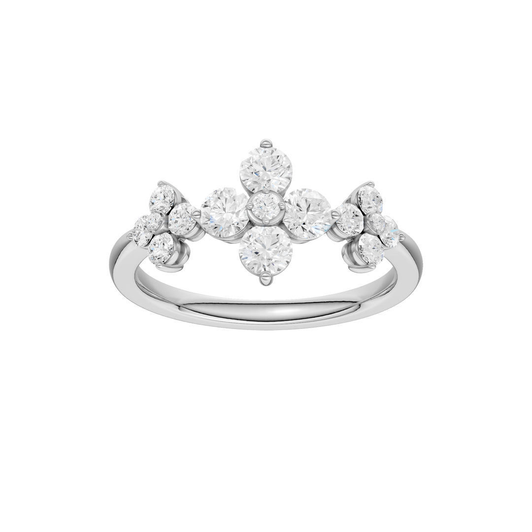 Flower Petals Diamond Ring (Round) in 14K White Gold – Silvadi Jewelry Aurora CO