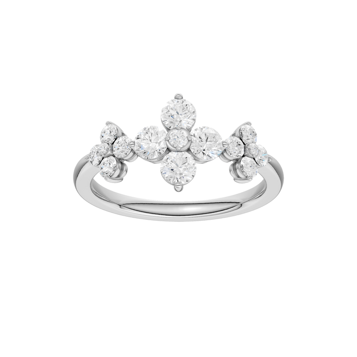 Flower Petals Diamond Ring (Round) in 14K White Gold – Silvadi Jewelry Aurora CO