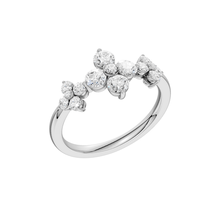 Flower Petals Diamond Ring (Round) in 14K White Gold – Silvadi Jewelry Aurora CO